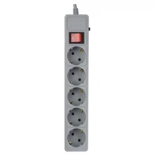 Сетевой фильтр Perfeo Power Plus 5 Sockets 1.8m Grey PF-PP-5/1.8-G