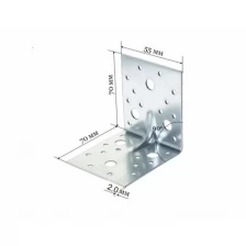 Крепежный уголок усиленный KUU 70*70*55*2 мм 10 шт